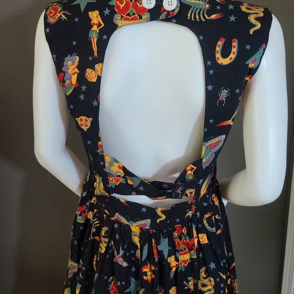 Vintage Black Roses Retro Nautical Tattoo Dress - Picture 5 of 7